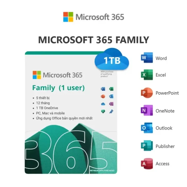 Nâng cấp Microsoft 365 Family (1 user)